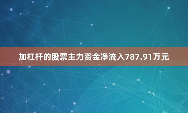 加杠杆的股票主力资金净流入787.91万元